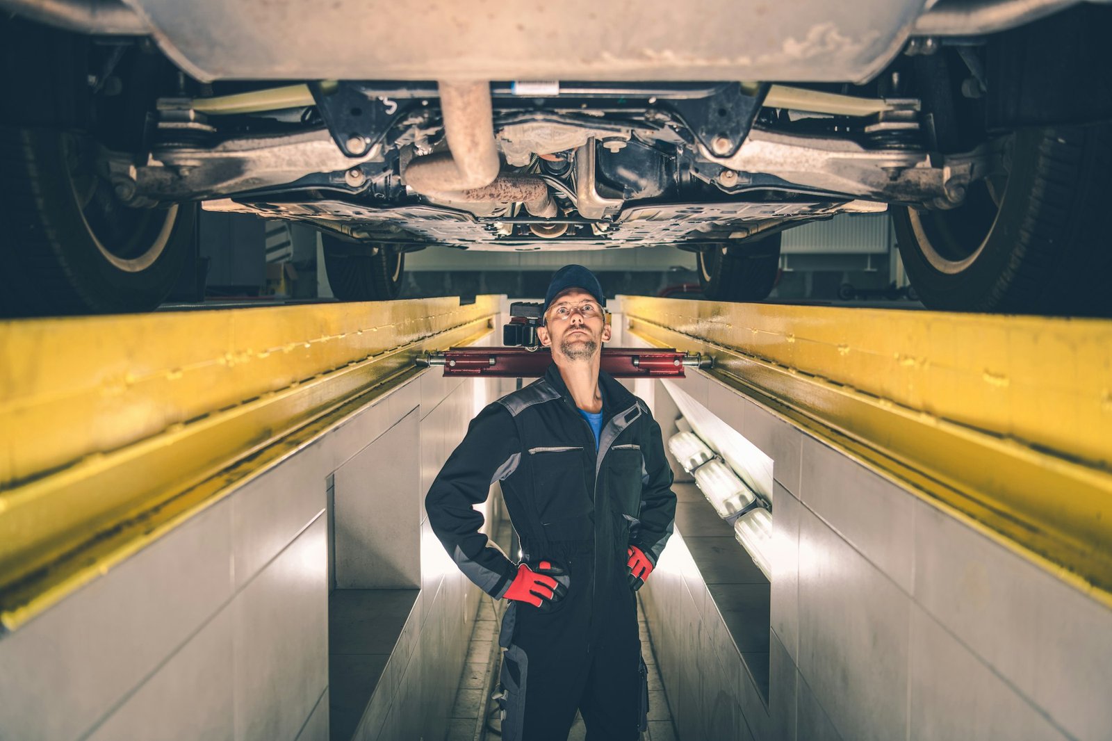 Automotive Mechanic Under the Car